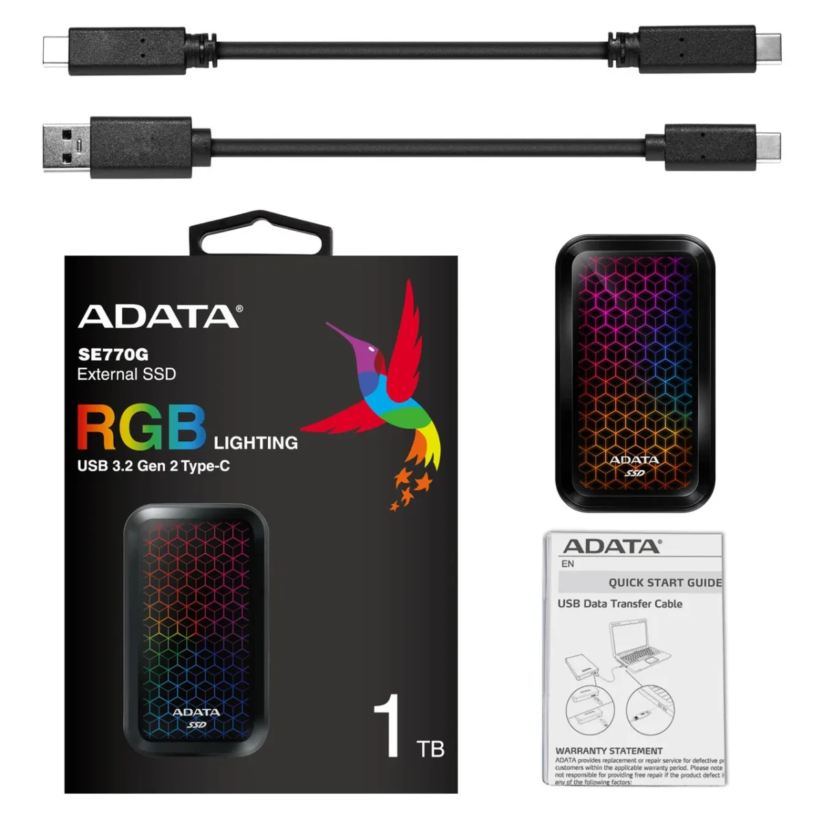 ADATA SE770G RGB External Solid-State Drive 1TB SSD 11