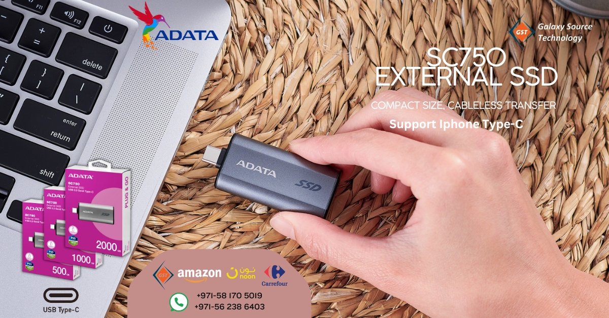 SC750 External SSD-USB-Type-C-500GB,1000GB-2000GB-Price-Dubai-UAE-Galaxy-Source-Technology