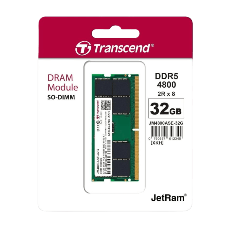 TRANSCEND JM DDR5 RAM 4800 SO-DIMM 2Rx8 2Gx8 LAPTOP - Image 2