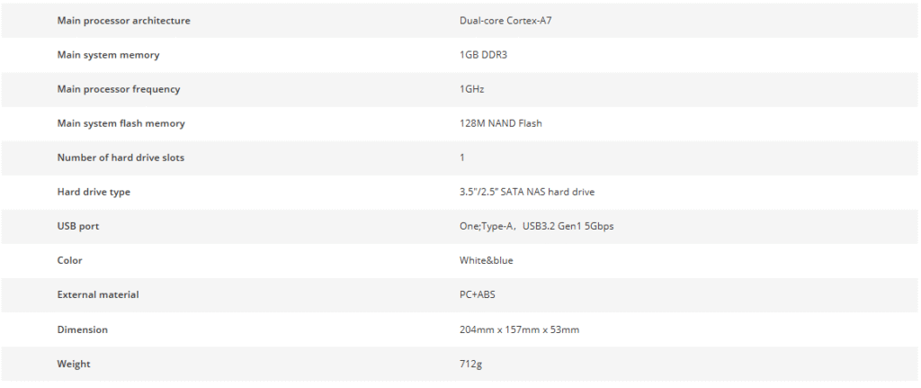 Personal Cloud NAS S1H1-3