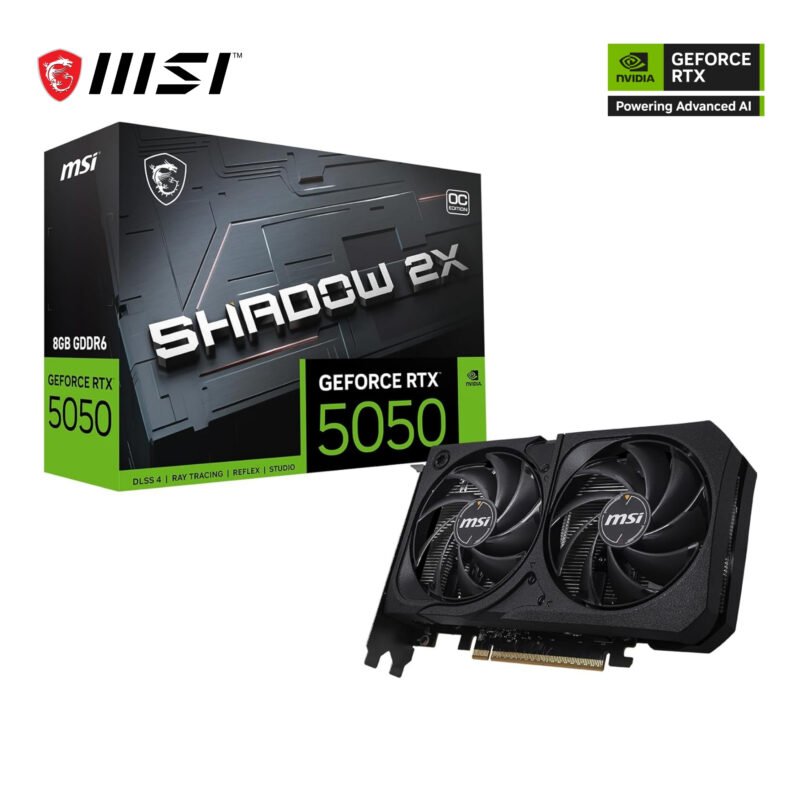 MSI GeForce RTX 5050 SHADOW 2X OC 8GB GDDR6 Graphics Card