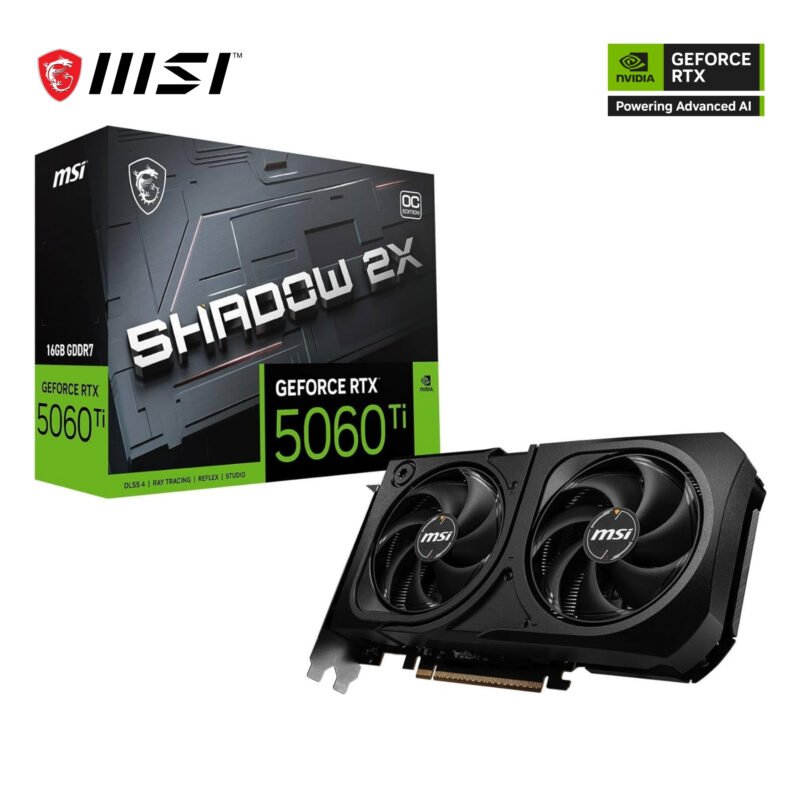 MSI GeForce RTX™ 5060 Ti 16G SHADOW 2X OC PLUS Graphics Card
