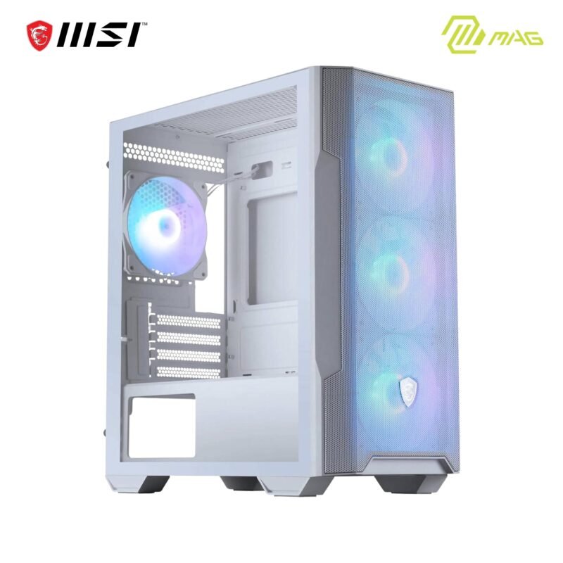 MSI MAG FORGE M100R WHITE Mini-Tower PC Case | Tempered Glass, Supports Micro-ATX & Mini-ITX