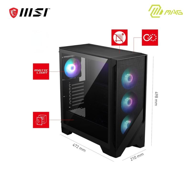 MSI MAG Forge 320R Airflow | ATX Mid Tower Computer Case - Image 2