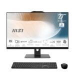 MSI Modern AM272P AIO Desktop PC – 27” FHD Display, Intel Core 7-150U Processor, 8GB DDR5 RAM, 512GB M.2 NVMe SSD, WiFi 6E, Bluetooth 5.3, Keyboard & Mouse, DOS (No Windows) – Black (1M-1419XAE)