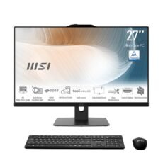 MSI Modern AM272P AIO Desktop PC – 27” FHD Display, Intel Core 7-150U Processor, 8GB DDR5 RAM, 512GB M.2 NVMe SSD, WiFi 6E, Bluetooth 5.3, Keyboard & Mouse, DOS (No Windows) – Black (1M-1419XAE)