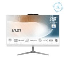 MSI Modern AM242 1M AIO Desktop: 23.8" FHD IPS Display, Intel Core 7-150U, 8GB DDR5 Memory, 512GB M.2 NVMe SSD, WiFi 6E, BT 5.3, DOS (Without Windows) White 2243XAE