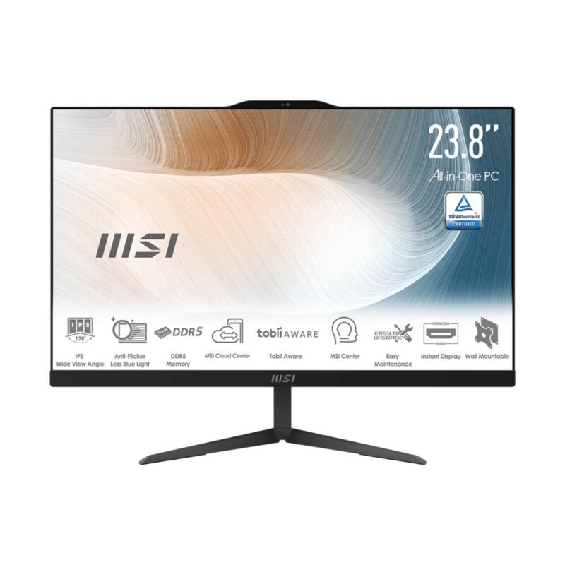 MSI Modern AM242 1M AIO Desktop: 23.8" FHD IPS Display, Intel Core 7-150U, 8GB DDR5 Memory, 512GB M.2 NVMe SSD, WiFi 6E, BT 5.3, DOS (Without Windows) White 2243XAE - Image 10