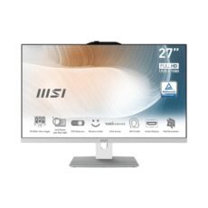 MSI Modern AM272P 12M All-In-One Desktop PC, 27 Inch FHD IPS Screen, i7-14700, 8GB DDR5 RAM, 512GB PCIe NVMe SSD, WiFi 6E, Webcam - Keyboard, Mouse, DOS (Without Windows) - White - AM272P 12M - 1421XAE